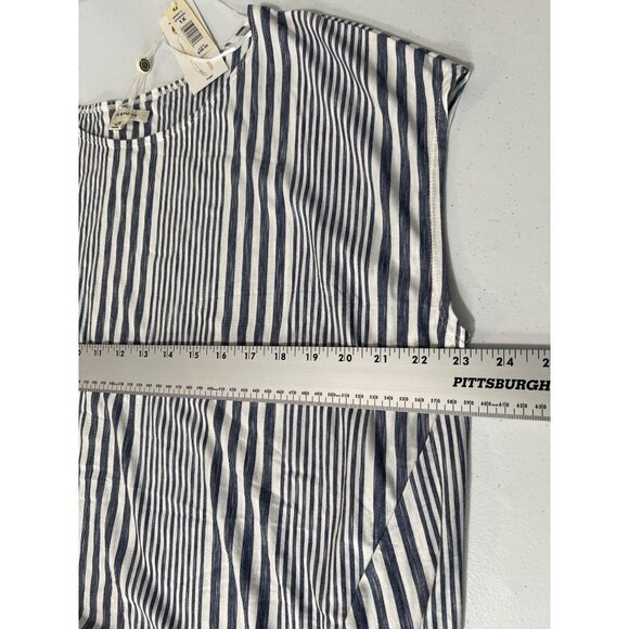 Max Studio Wear It 2 Ways Sleeveless Tunic Size 1X NWT Striped Navy and White - Picture 9 of 11